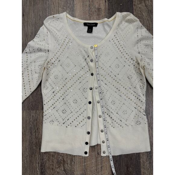 White House Black Market Embellished Cardigan Sweater - Picture 3 of 5